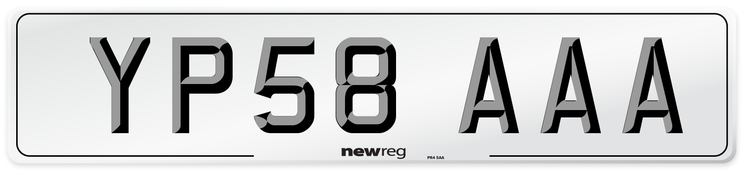 YP58 AAA Number Plate from New Reg